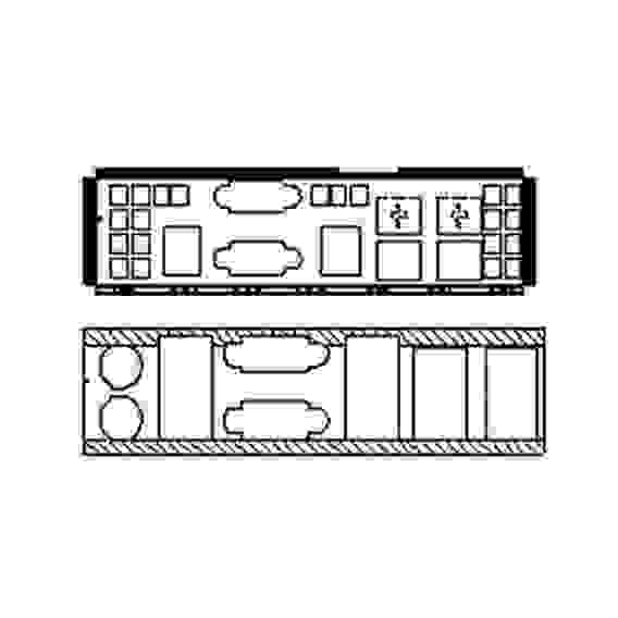 Комплектующие корпусов Chenbro панель вывода портов I/O shield, 1U , TYAN S7012 (84H313110-010)