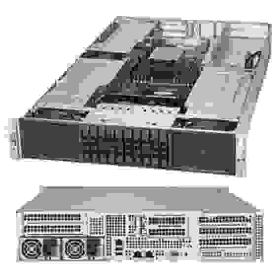Платформа системного блока SuperMicro SYS-2028GR-TR 2U CSE-218GH-R2K03B X10DRG-H LGA 2011 16xDDR4 10xSATA3 4xUSB3.0 2xUSB2.0 VGA 4xPCI-E3.0x16 PCI-E3.0x8
