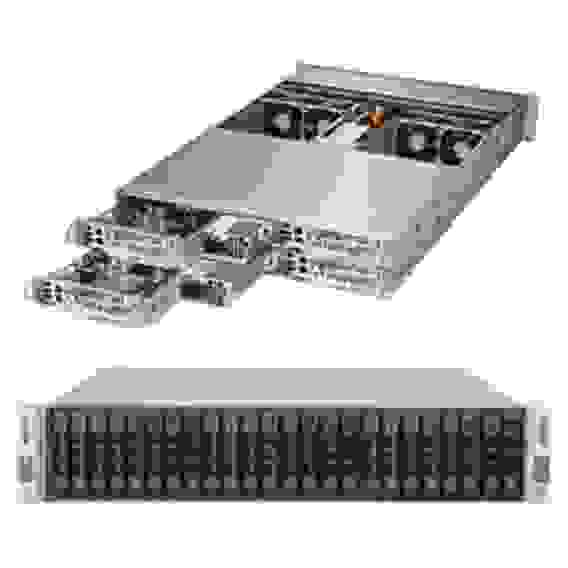 Платформа системного блока SuperMicro SYS-2028TP-HTR 2U Rackmount CSE-217HQ+-R2K04B BPN-ADPX9- X10DRT-P LGA2011 16xDDR4 6xSATA3 2xUSB3.0 PCI-E3.0x16 LP slot
