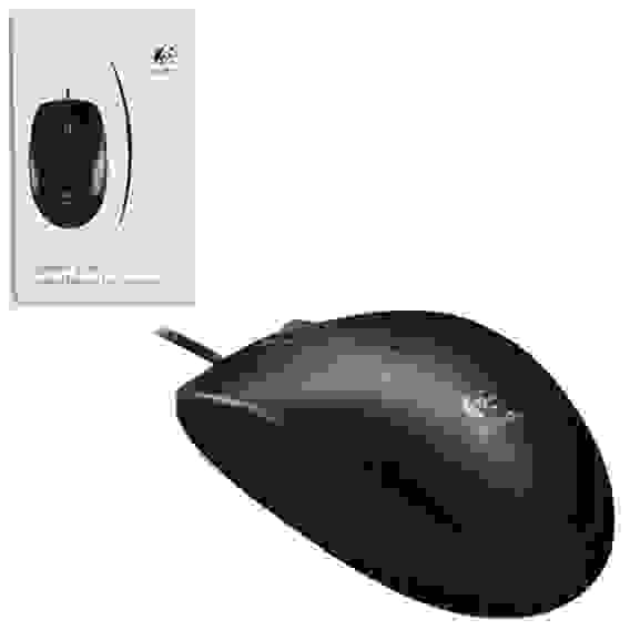 Мышь Logitech B100 Black |910-003357| черная, оптическая 800dpi, USB, 1.8м, {10}, (041271)