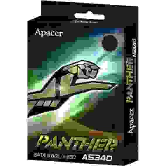 Твердотельный накопитель SSD Apacer AS340 Panther AP120GAS340G-1 120GB 2.5" Client SATA 6Gb/s, 530/480, IOPS 65/82K, MTBF1.5M, 3D TLC, 32MB, 70TBW, 0.532DWPD, RTL {100} (913944)
