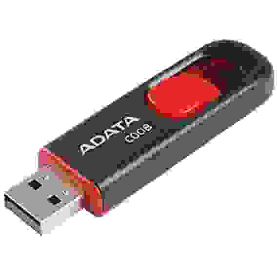 USB накопитель ADATA C008 AC008-16G-RKD USB 2.0, 16GB R30/W6, Black/Red, Retail (609604)
