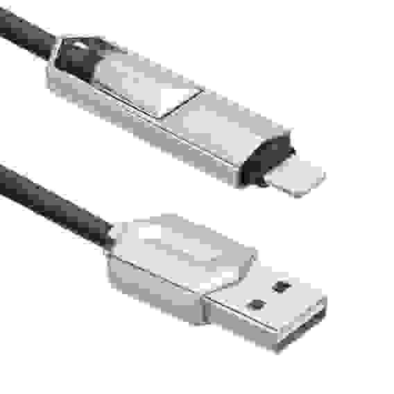 Кабели USB ACD USB кабель ACD-DUAL Lightning / MicroUSB ; USB-A 2в1, TPE, 1м, черный (ACD-U924-PMB)