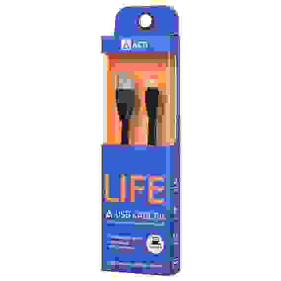 Кабели USB ACD USB кабель ACD-Life Lightning ; USB-A TPE, 1м, черный (ACD-U920-P5B)