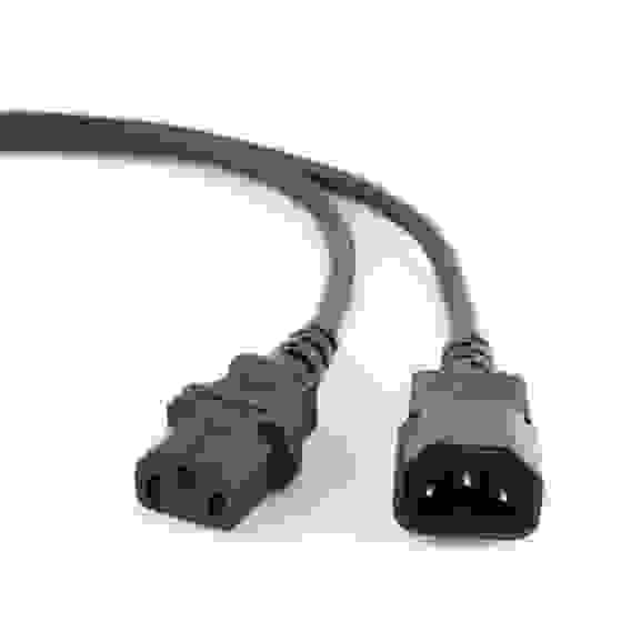 Кабель питания сист.блок-монитор Cablexpert PC-189-10, 3.0м, C13-C14, 6А, Сечение провода: 0,5 мм2, черный, с заземлением {75} (008143)
