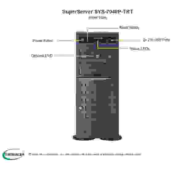 Платформа системного блока SuperMicro SYS-7049P-TRT 4U Rackmountable / Tower Optional Rackmount Kit Optional Rackmount Kit X11DPi-NT SATA3 (6Gbps)