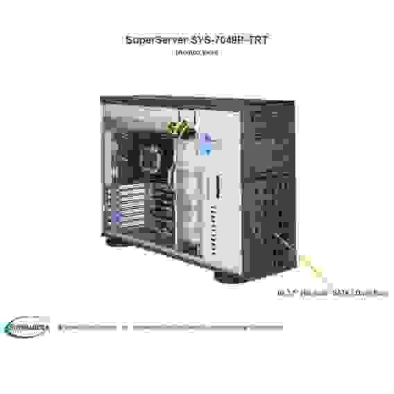 Платформа системного блока SuperMicro SYS-7049P-TRT 4U Rackmountable / Tower Optional Rackmount Kit Optional Rackmount Kit X11DPi-NT SATA3 (6Gbps)
