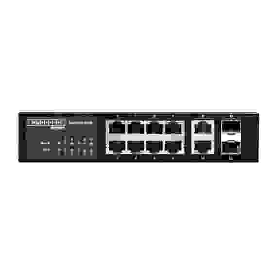 Коммутатор Edge-corE ECS4510-12PD Edge-corE 8 ports 10/100/1000Base-T + fixed 2*1G SFP+ 2 x 1G SFP with PD and PSE Feature L2+ Gigabit Ethernet Switch