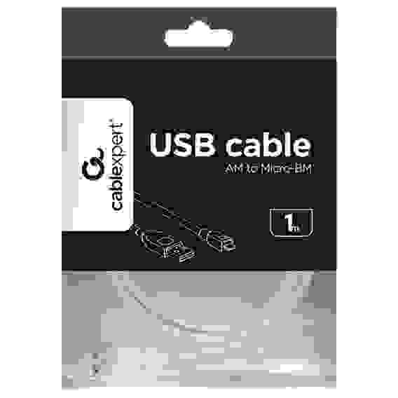 Кабель USB 2.0 Pro Cablexpert CCP-mUSB2-AMBM-W-1M AM/microBM 5P, 1м, экран, белый, пакет (082297) {200}