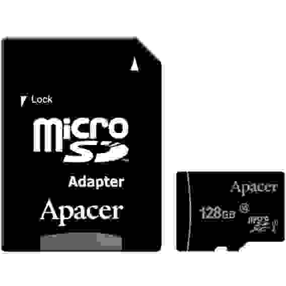 Карта памяти Apacer microSDHC 128GB Apacer Memory Card AP128GMCSX10U1-R UHS-I U1 Class 10, Adapter, (911049) Retail