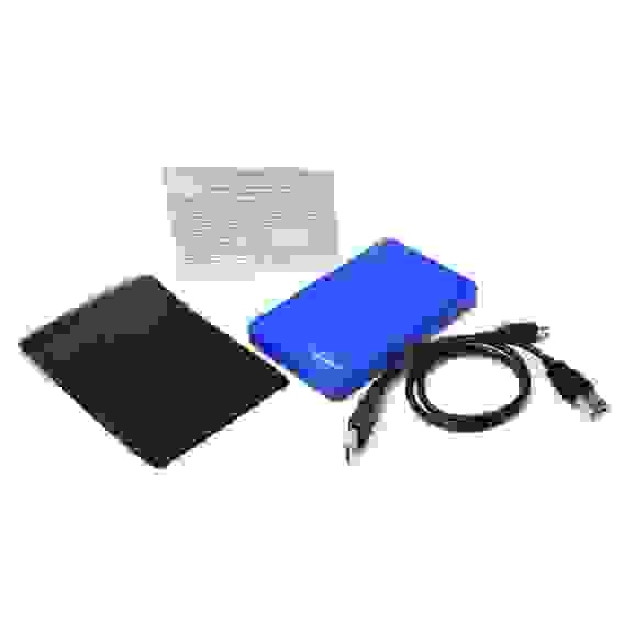 Корпус для HDD/SSD Gembird Внешний 2.5" Gembird EE2-U2S-40P-B, синий, USB 2.0, SATA, пластик {100} (205540)