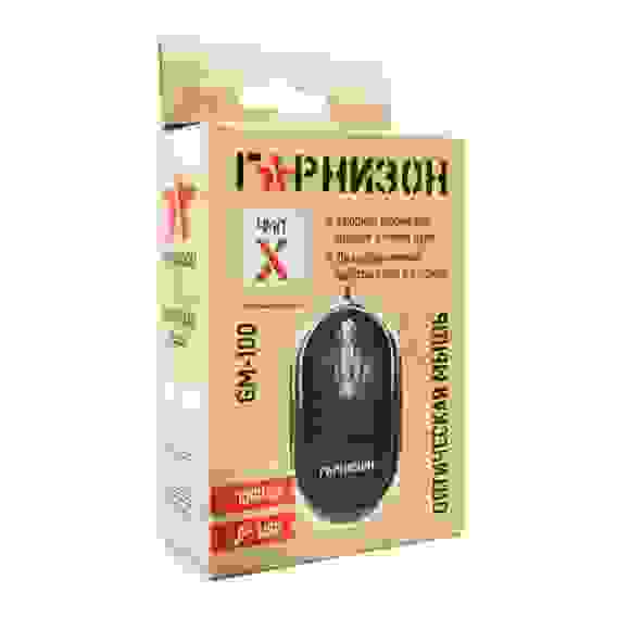Мышь Гарнизон GM-100, USB, чип- Х, черный, 1000 DPI, 2кн.+колесо-кнопка
