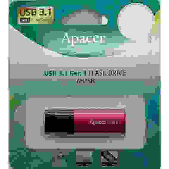USB накопитель Apacer AH25B AP128GAH25BR-1 USB 3.1 128GB Gen 1, Red/Black, Metal case, RTL (916303)