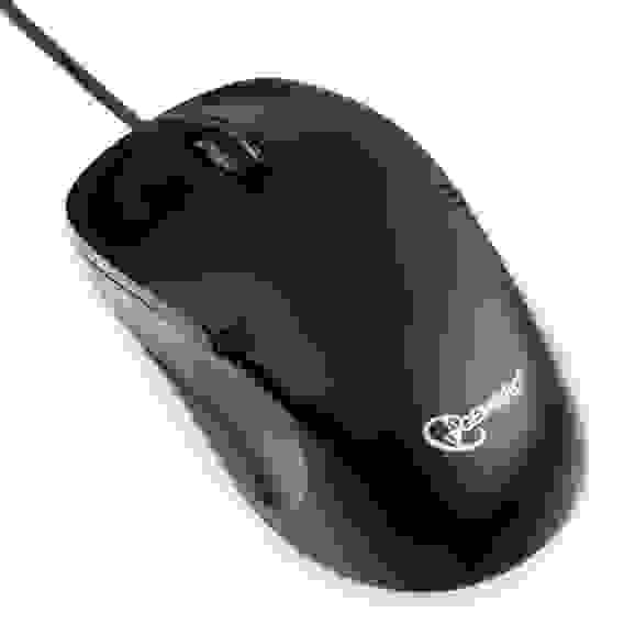 Мышь Gembird MOP-100, USB, черный, 2 кнопки+колесо кнопка, 1000 DPI, кабель 1.45м , (206844)