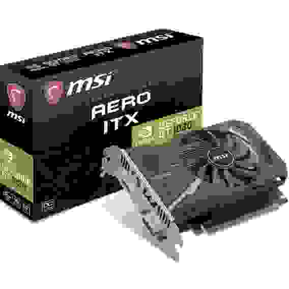 Видеокарта MSI GT1030 AERO ITX OC 2GB DDR4 64bit DVI HDMI 1FAN RTL {20} (561413)