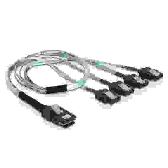 Кабель SuperMicro CBL-SAST-0388L-02 Internal MiniSAS to 4 SATA Right Angle 75/75/90/90cm w/ SB, 75 см