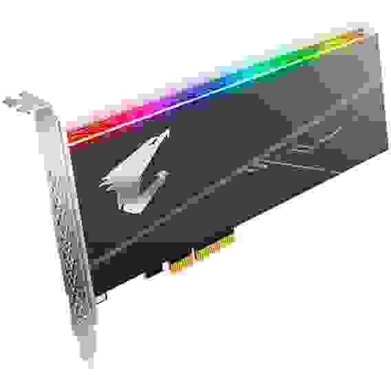 Твердотельный накопитель SSD Gigabyte AIC AORUS RGB GP-ASACNE2100TTTDR 1TB Client PCIe Gen3x4 with NVMe, 3480/3080, IOPS 610/530K, MTBF 1.8M, 3D TLC, 1024MB, 1600TBW, RTL {10} (804947)