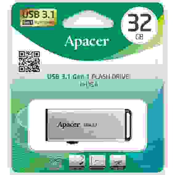USB накопитель Apacer AH35A AP64GAH35AS-1 USB 3.1 64GB Gen 1, Silver, Metal case, RTL (916075)