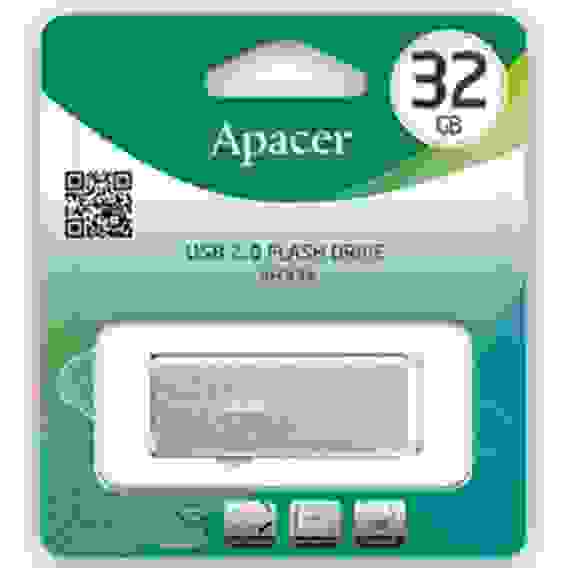 USB накопитель Apacer AH33A AP32GAH33AS-1 USB 2.0 32GB Silver, Metal case, RTL (916037)