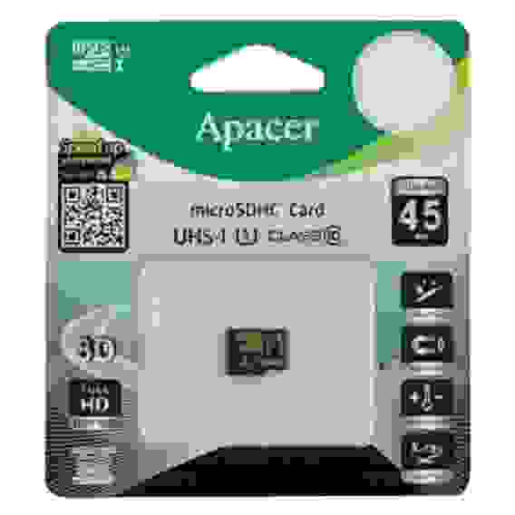 Карта памяти Apacer microSDHC 32GB Apacer Memory Card AP32GMCSH10U1-RA UHS-I U1 Class 10, (898838) RTL {50}