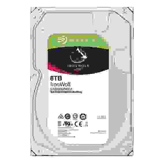 Жесткий диск Seagate IronWolf NAS ST8000VN004 8TB 3.5" SATA 6Gb/s, 7200rpm, 256MB, 512e, 24x7, Bulk {20} (009812)