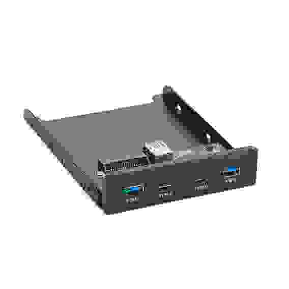 Планка USB Exegate U3H-619 3,5", 2*USB3.0+2*TypeC, черная, подсоед-е к мат. пла OEM {50} (110182)