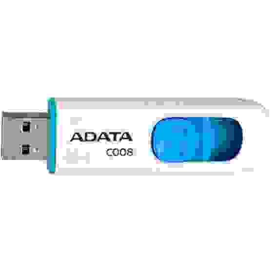 USB накопитель ADATA C008 AC008-32G-RWE USB 2.0, 32GB White/Blue, RTL (609666)