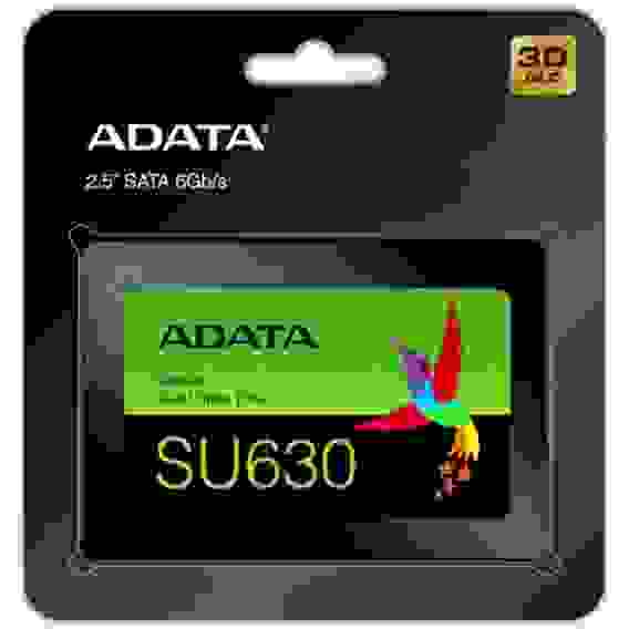 Твердотельный накопитель SSD ADATA SU630SS ASU630SS-1T92Q-R 1.92TB 2.5" Client SATA 6Gb/s, 520/450, IOPS 40/65K, MTBF 1.5M, 3D QLC, 400TBW, RTL (773551)