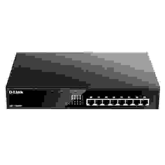 Коммутатор D-Link DGS-1008MP/B1A Неуправляемый коммутатор с 8 портами 10/100/1000Base-T с поддержкой PoE 802.3af/802.3at (30 Вт, PoE бюджет 140 Вт) и функцией энергосбережения {5} (439865)