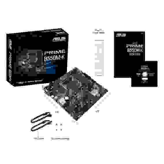 Материнская плата ASUS PRIME B550M-K AM4 mATX 4xDDR4 PCIEx16 2xPCIEx1 M.2 HDMI DVI VGA GLAN AM4 microATX 4xDDR4 PCIEx16 2xPCIEx1 2xM.2 VGA DVI HDMI GLAN RTL {10}