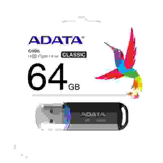 USB накопитель ADATA C906 AC906-64G-RBK USB 2.0, 64GB Black, RTL (773353)