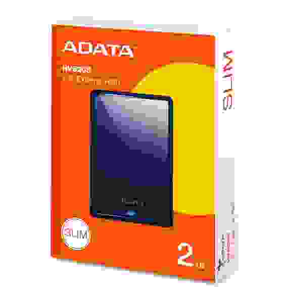 Жесткий диск внешний ADATA HV620 Slim AHV620S-2TU31-CBK 2TB 2.5" USB 3.1, 5400rpm, 11.5mm, Black, RTL (463043)
