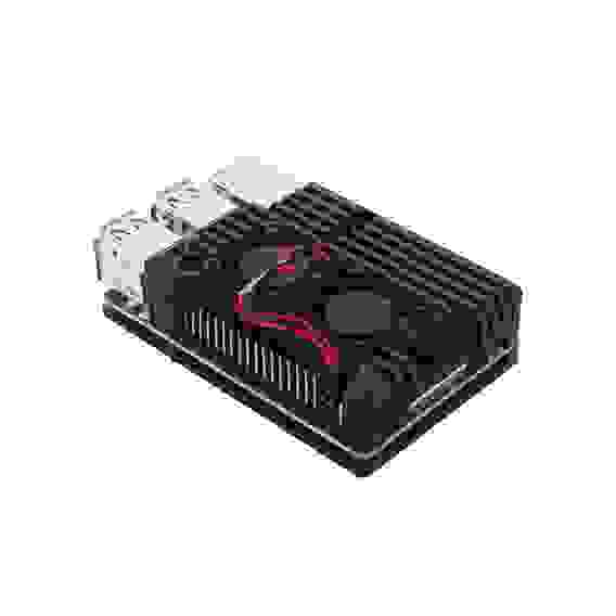 Корпус ACD RA458 Black Metal Aluminum Case with double Fans for Raspberry Pi 3B/3B+ (RASP2244)
