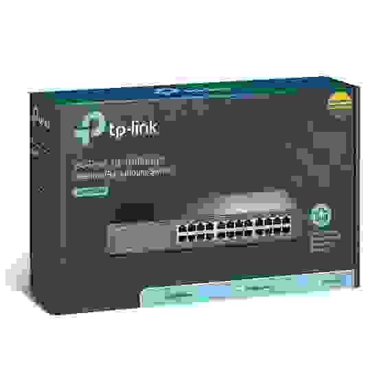 Коммутатор TP-LINK TL-SF1024D 24-портовый 10/100 Мбит/с коммутатор, 24 порта RJ45 10/100 Мбит/с, 1U 13-дюймовый монтируемый в стойку стальной корпус (021498) TL-SF1024D