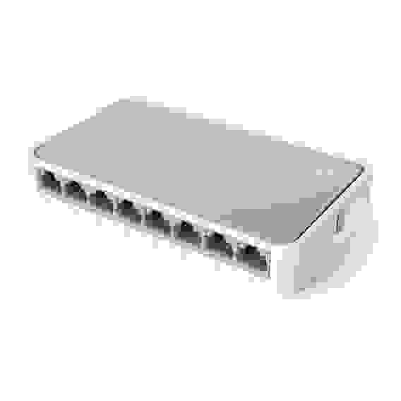 Коммутатор TP-LINK TL-SF1008D 8-портовый 10/100 Мбит/с мини настольный коммутатор, 8 портов RJ45 10/100 Мбит/с, пластиковый корпус, (020071), RTL {60}