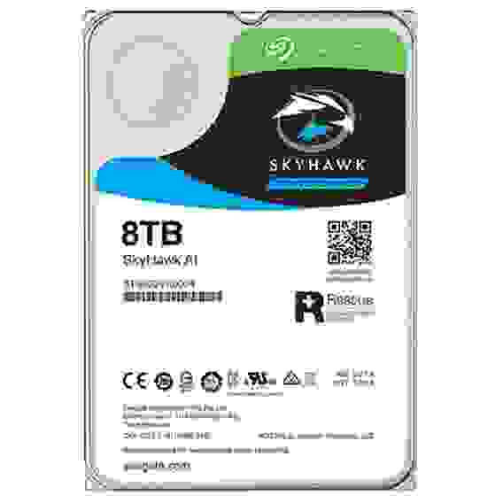 Жесткий диск Seagate SkyHawk Al ST8000VE0004 8TB 3.5" SATA 6Gb/s, 7200rpm, 256MB, 24x7, Bulk