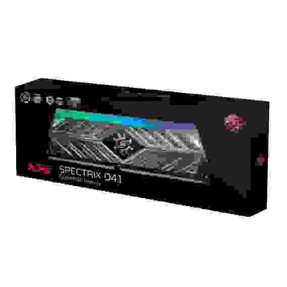 Модуль памяти ADATA XPG SPECTRIX D41 RGB Grey Gaming Memory AX4U32008G16A-ST41 8GB DDR4 3200 DIMM Non-ECC, CL16, 1.35V, Heat Shield, RTL, (930958)