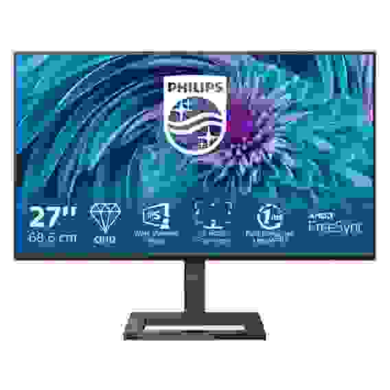 Монитор Philips 27" 275E2FAE (00/01) Black (IPS, 2560x1440, HDMI+DP, 1 ms, 178°/178°, 350 cd/m, 1000:1, MM Pivot) (767655) (767648)