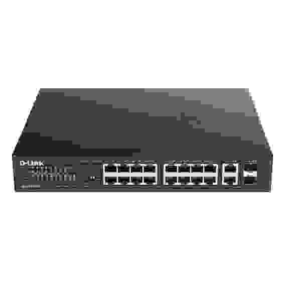 Коммутатор D-Link DES-1018MPV2/A1A Неуправляемый коммутатор с 16 портами 10/100Base-TX, 2 комбо-портами 100/1000Base-T/SFP (16 портов PoE 802.3af, PoE-бюджет 246,4 Вт), {3}
