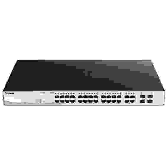 Коммутатор D-Link DGS-1210-28P/FL1A Управляемый L2 коммутатор с 24 портами 10/100/1000Base-T и 4 комбо-портами 100/1000Base-T/SFP (24 порта PoE 802.3af/at, РоЕ-бюджет 193 Вт) {3} (450143)