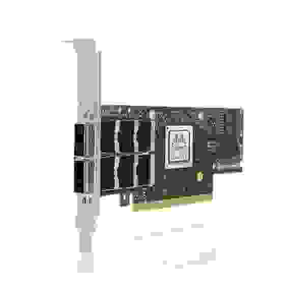 Сетевой адаптер Mellanox MCX653106A-ECAT-SP ConnectX®-6 VPI adapter card, 100Gb/s (HDR100, EDR IB and 100GbE), dual-port QSFP56, PCIe3.0/4.0 x16, tall bracket, single pack (488487)