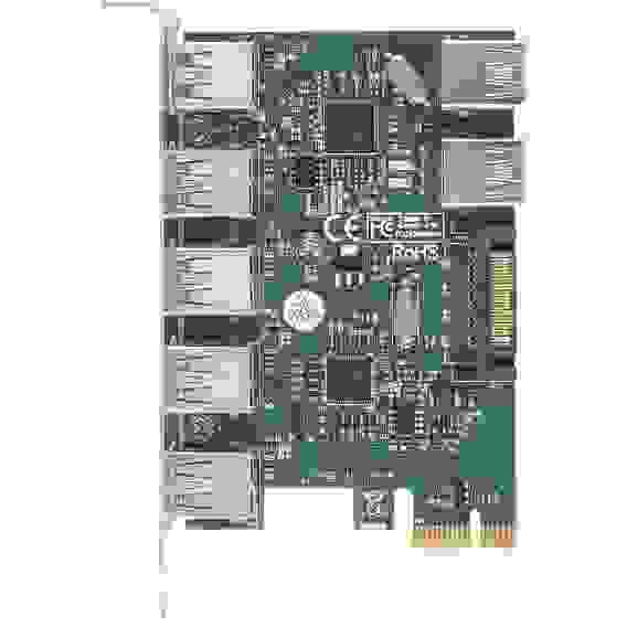 Контроллер ExeGate EXE-317 (PCI-E 2.0, 5*USB3.0 ext. + 2*USB3.0 int., разъем доп.питания)