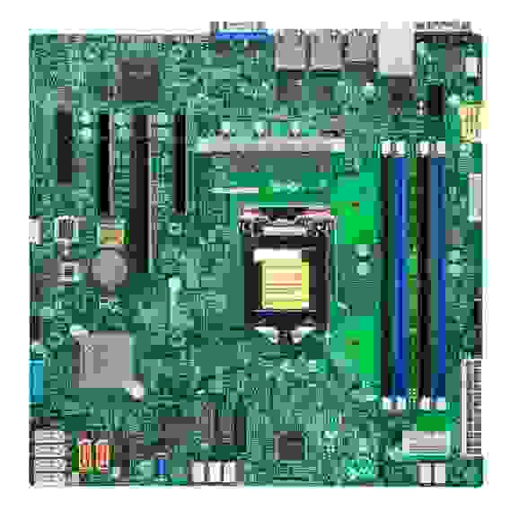 Материнская плата SuperMicro MBD-X12STL-F-B Intel® Xeon® E-2300 Processor, 10th Generation Intel® Pentium® Processor, Single Socket LGA-1200 (Socket H5) supported,CPU supports Up to 95W TDP,Intel® C252,Up to 128GB Unbuffered ECC UDIMM,DDR4-3200MHz, in 4 D