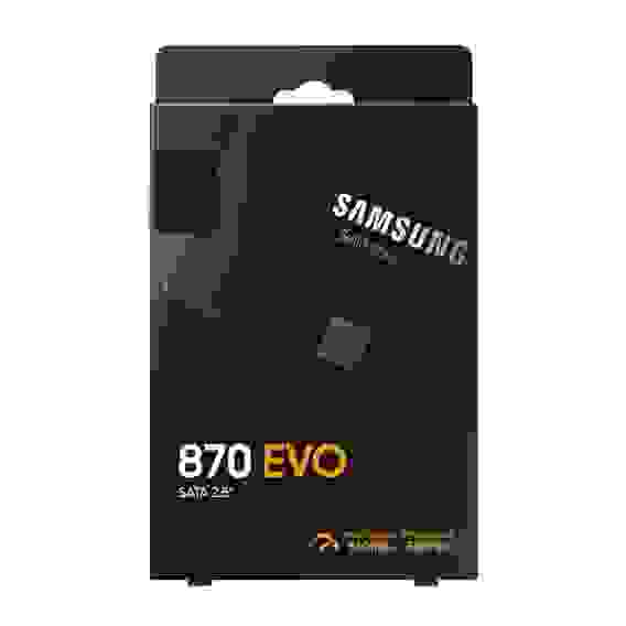 Твердотельный накопитель SSD Samsung 870 EVO MZ-77E250B 250GB 2.5" Client SATA 6Gb/s, 560/530, IOPS 98/88K, MTBF 1.5M, 3D V-NAND TLC, 512MB, 150TBW, 0,33DWPD, RTL (545931) {10}