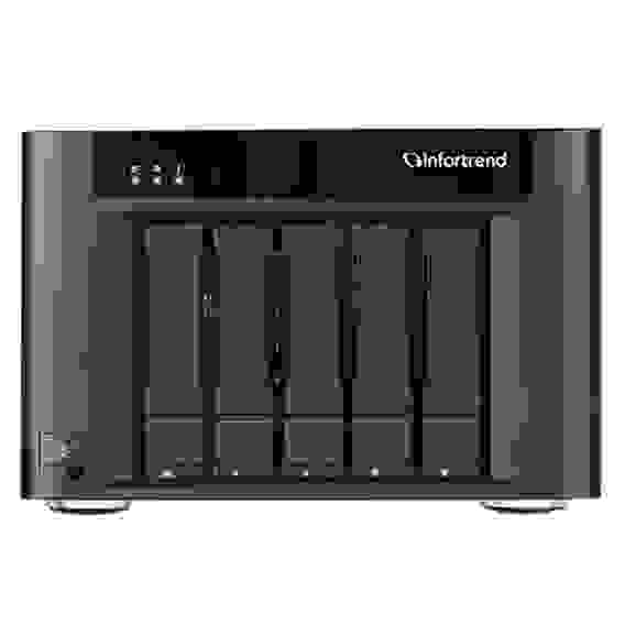 Платформа СХД Infortrend EonStor GSe Pro 100 5bay. desktop cloud-integrated unified storage, supports NAS, SAN, object protocol and Cloud gateway, including Intel Atom 2.4GHz 4C CPU, 1x4GB non-ECC, 4x1GbE(RJ45), 2x USB 2.0, 2x USB 3.0, 1x Host Board slot,
