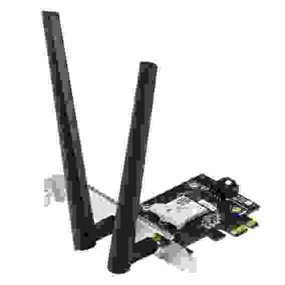 Адаптер беспроводной связи (Wi-Fi) ASUS PCE-AX1800 WiFi 6 Bluetooth 5.2 1201Mbps+574Mbps 5GHz/2.4GHz (90IG07A0-MO0B00) (463849)