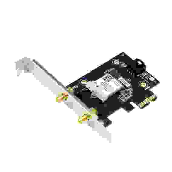 Адаптер беспроводной связи (Wi-Fi) ASUS PCE-AX1800 WiFi 6 Bluetooth 5.2 1201Mbps+574Mbps 5GHz/2.4GHz (90IG07A0-MO0B00) (463849)