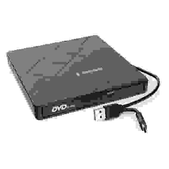Внешний DVD-привод Gembird DVD-USB-04 USB 3.0 со встроенным кардридером и хабом пластик, черный (271668)