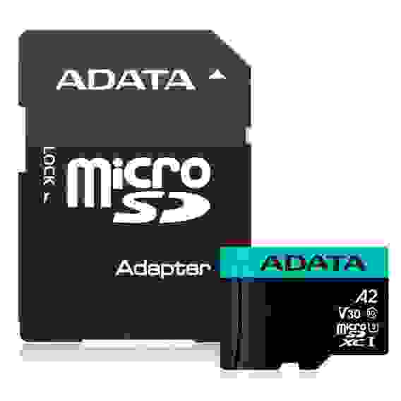 Карта памяти ADATA AUSDX512GUI3V30SA2-RA1 AUSDX512GUI3V30SA2-RA1 UHS-I U3 Class 10/V30S/A2, Adapter, 100/80 MB/s, RTL (771359)