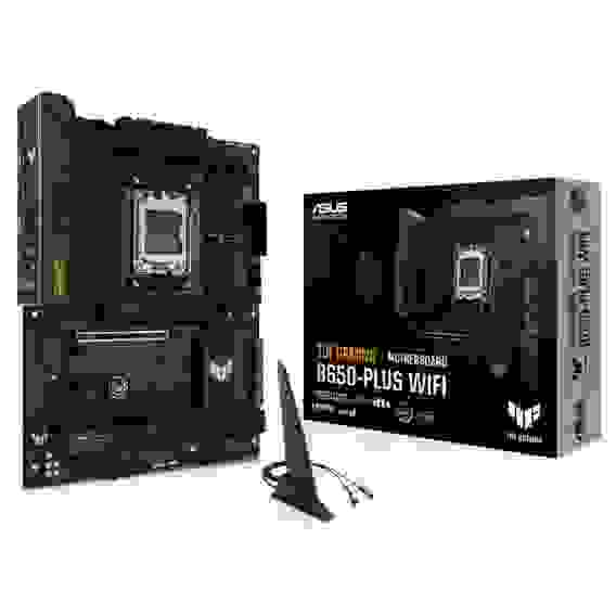 Материнская плата ASUS TUF GAMING B650-PLUS WIFI AM5 ATX 4xDDR5 2xPCIEx16 2хPCIEx1 3xM.2 2xUSB-C DP HDMI 2.5GLAN Wi-Fi 6 (90MB1BZ0-M0EAY0)